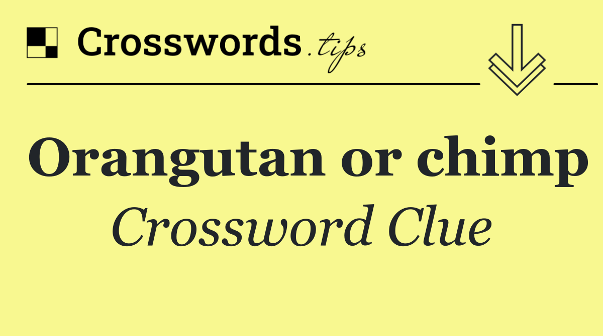 Orangutan or chimp