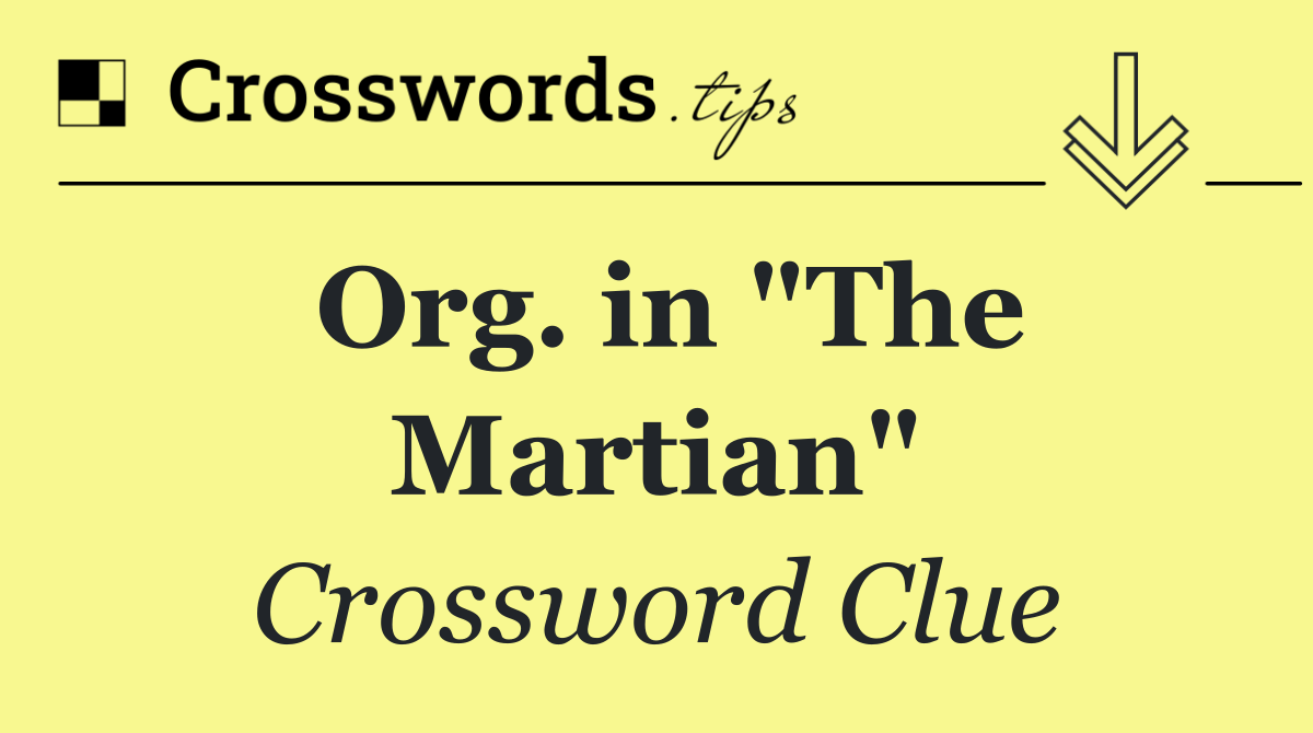 Org. in "The Martian"