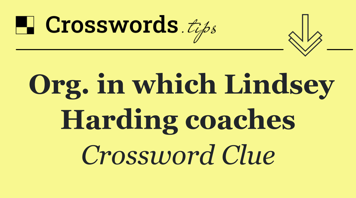 Org. in which Lindsey Harding coaches