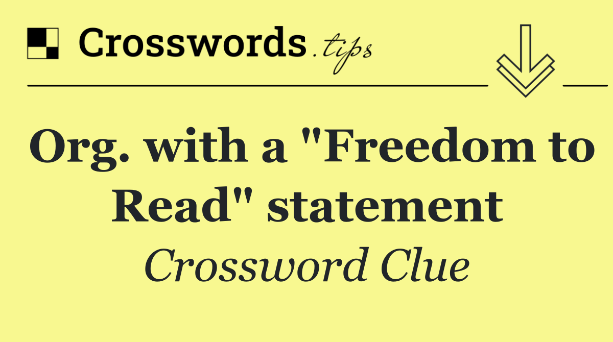 Org. with a "Freedom to Read" statement