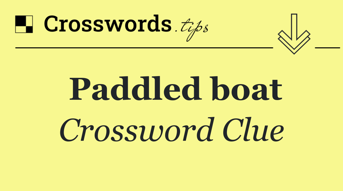 Paddled boat