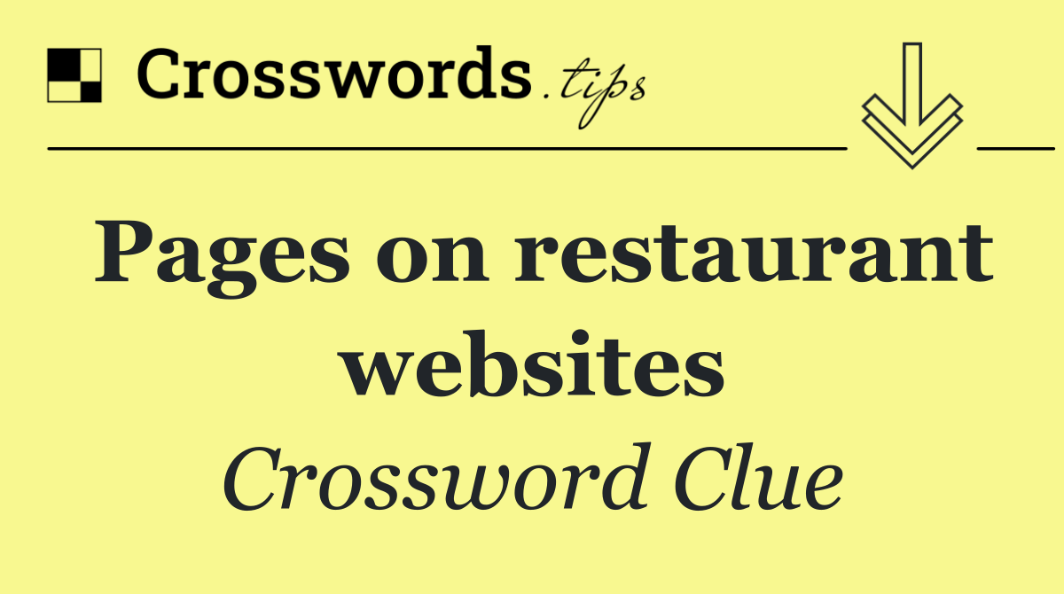 Pages on restaurant websites