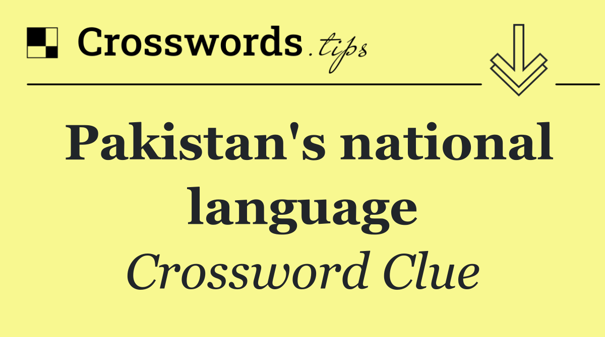 Pakistan's national language
