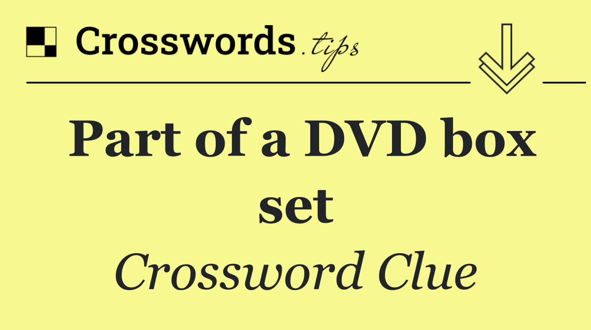 Part of a DVD box set