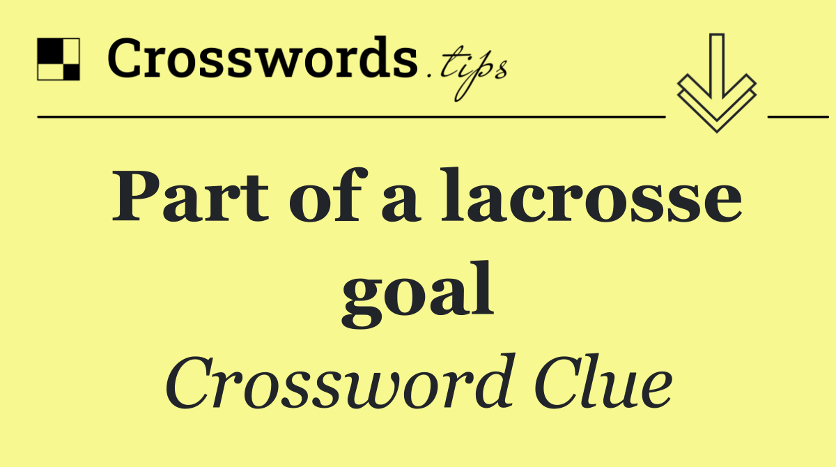 Part of a lacrosse goal