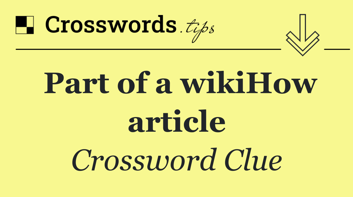 Part of a wikiHow article