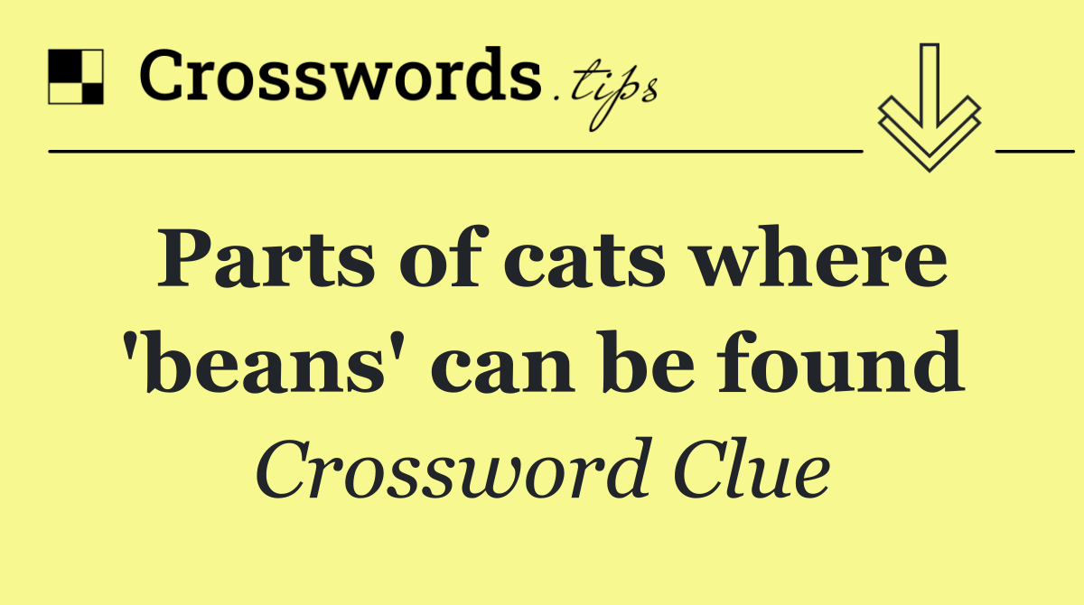 Parts of cats where 'beans' can be found