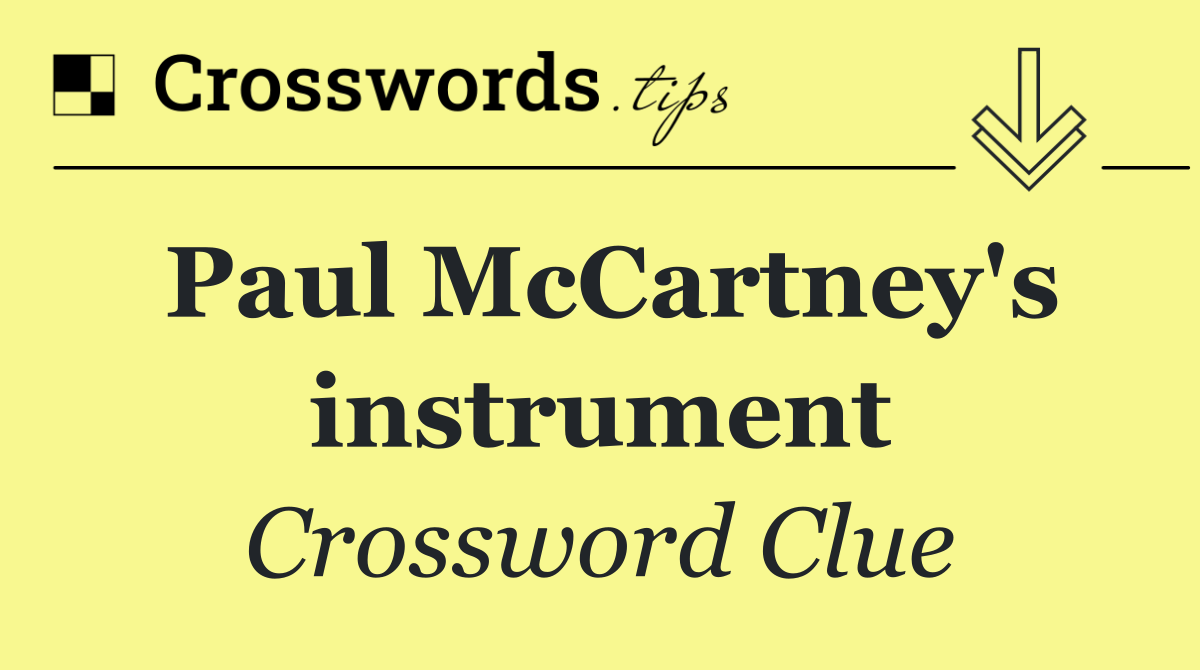 Paul McCartney's instrument
