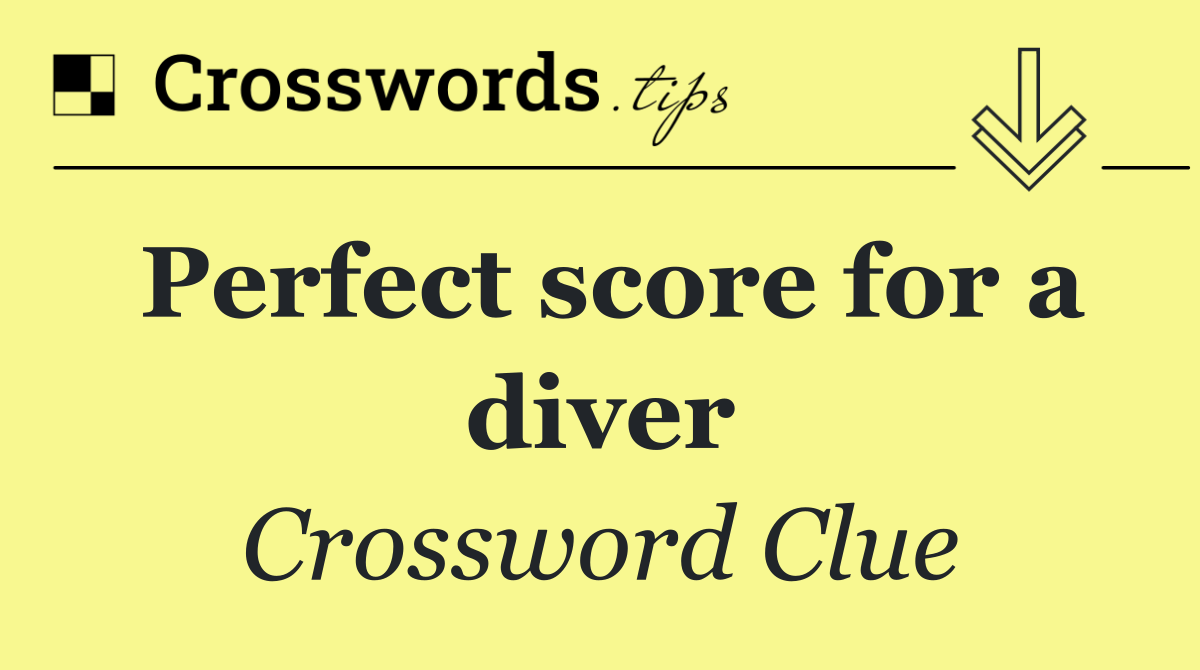 Perfect score for a diver