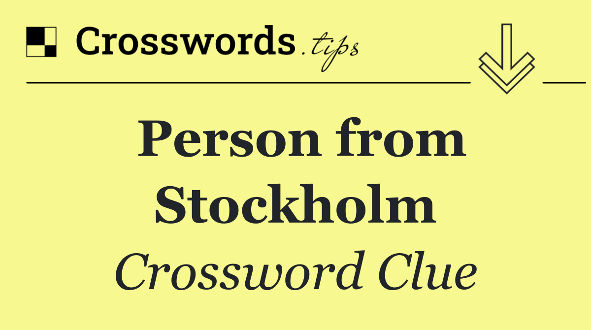 Person from Stockholm