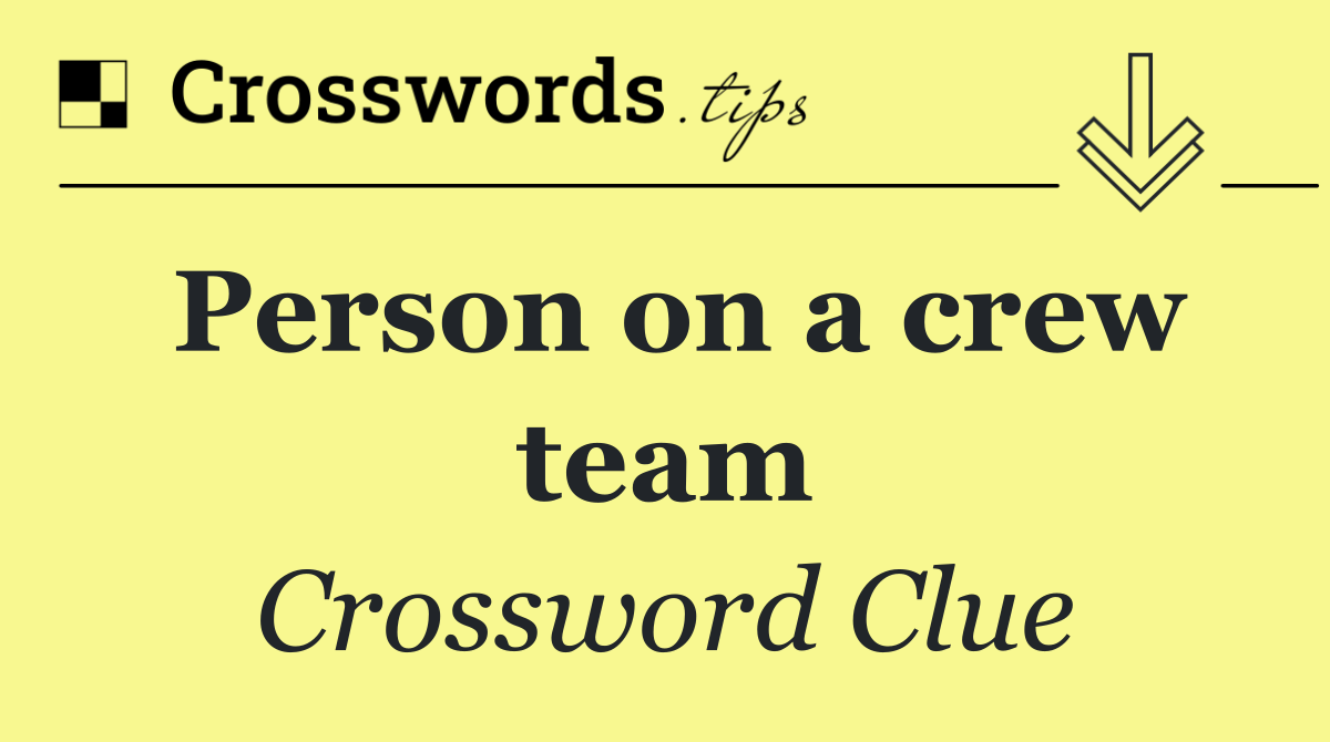Person on a crew team