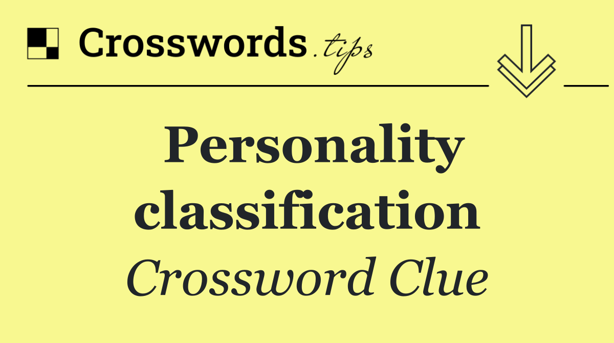 Personality classification