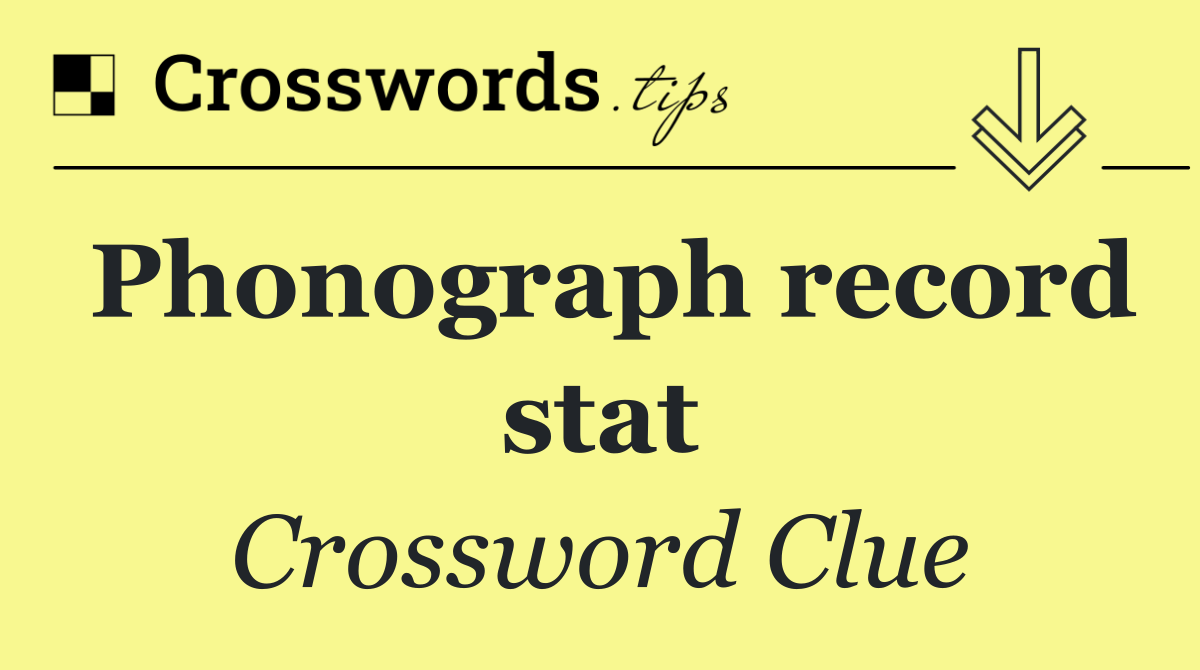 Phonograph record stat