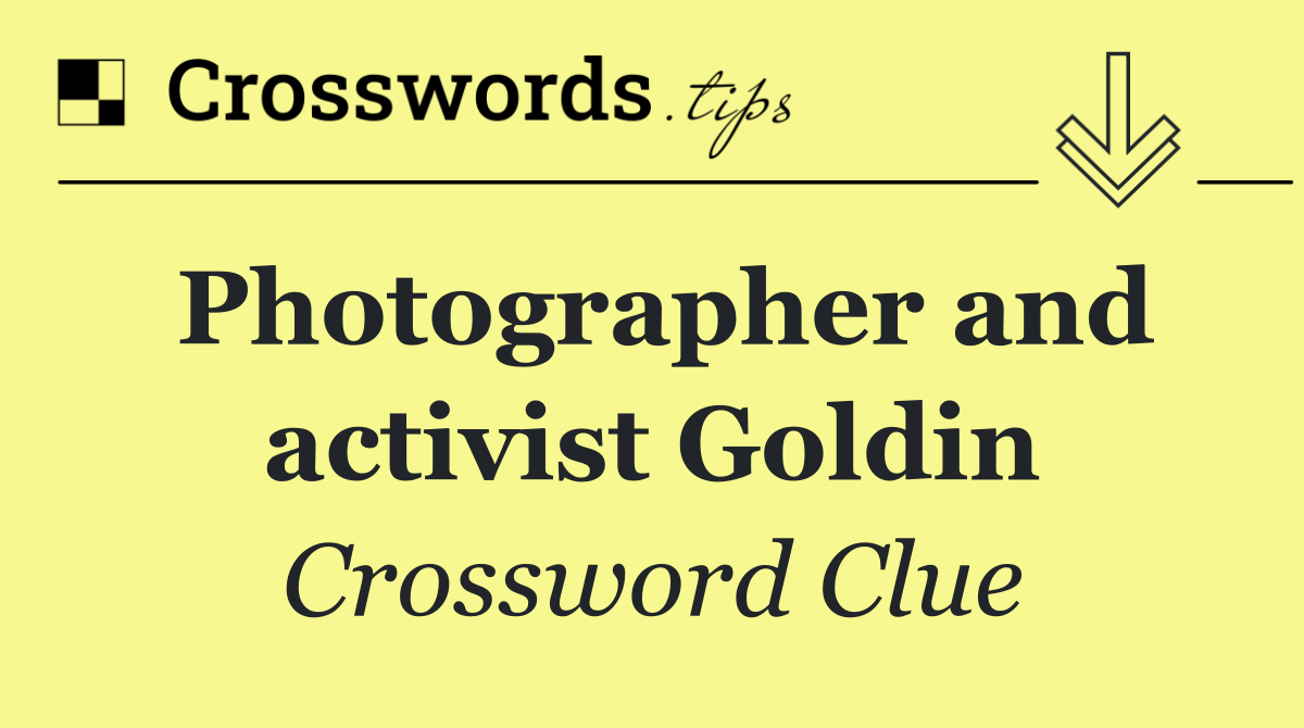 Photographer and activist Goldin