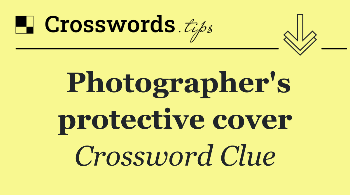 Photographer's protective cover