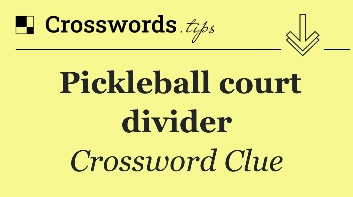 Pickleball court divider