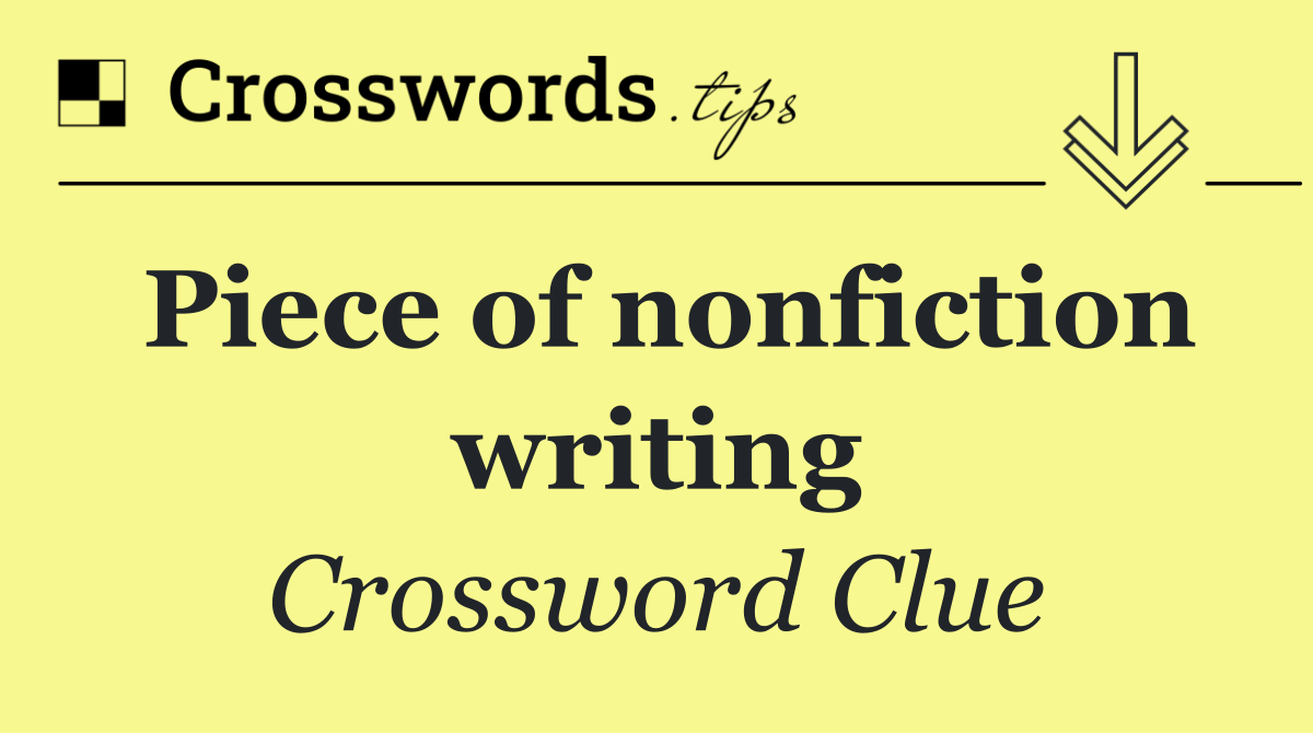 Piece of nonfiction writing