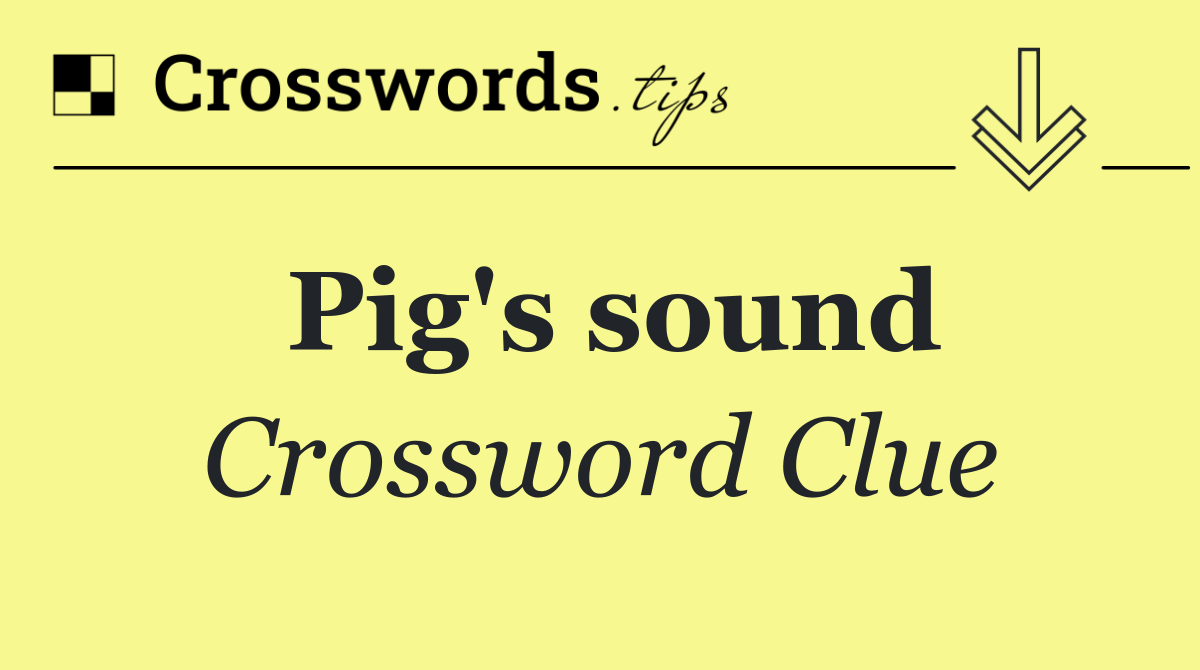 Pig's sound