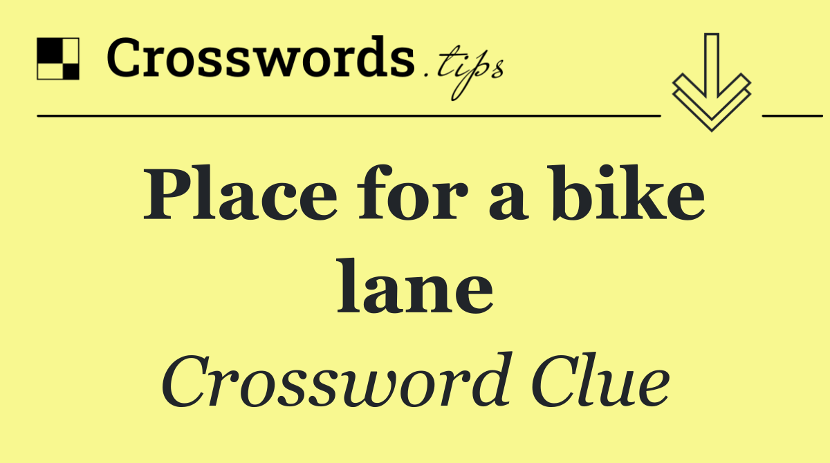 Place for a bike lane