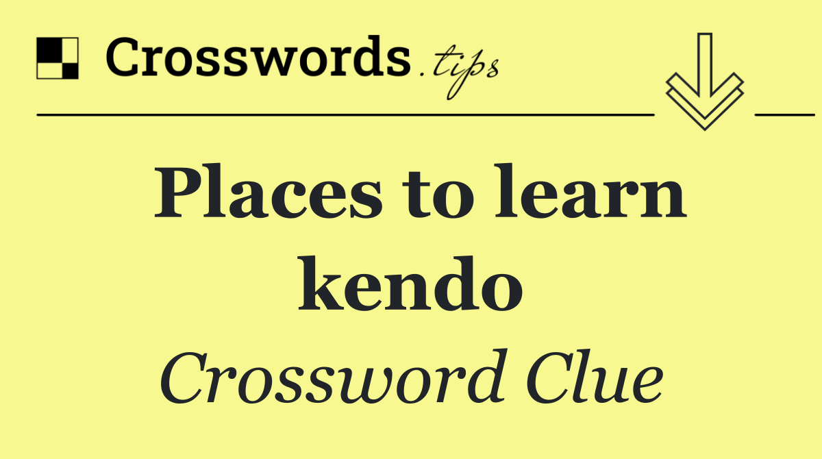 Places to learn kendo