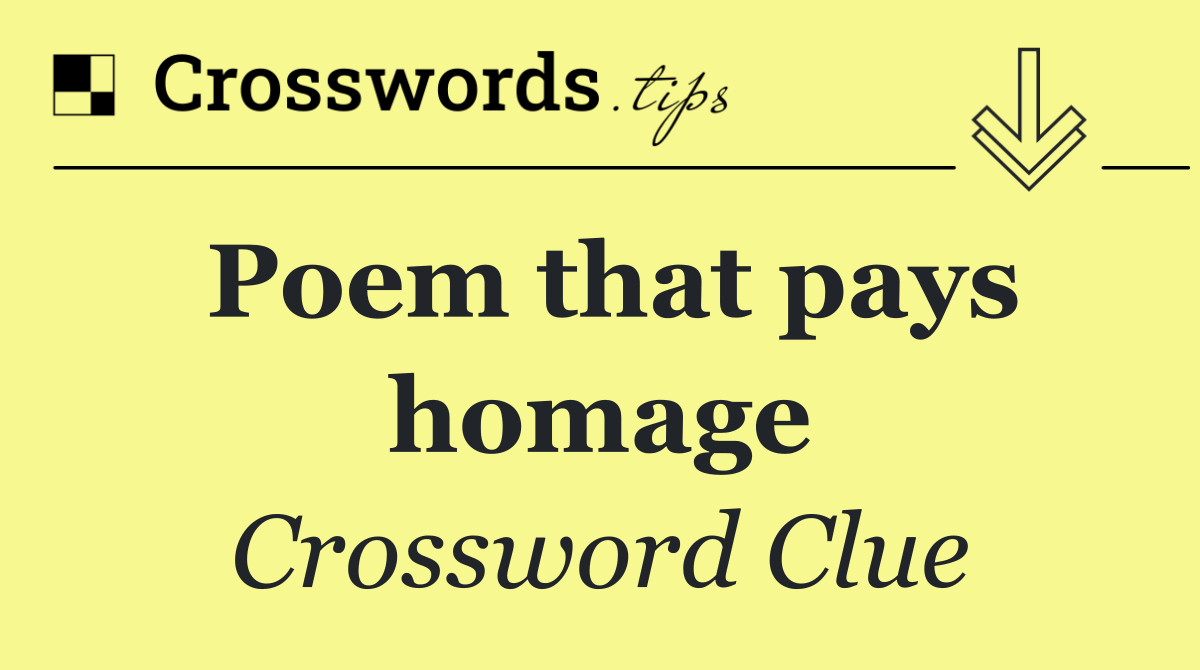 Poem that pays homage