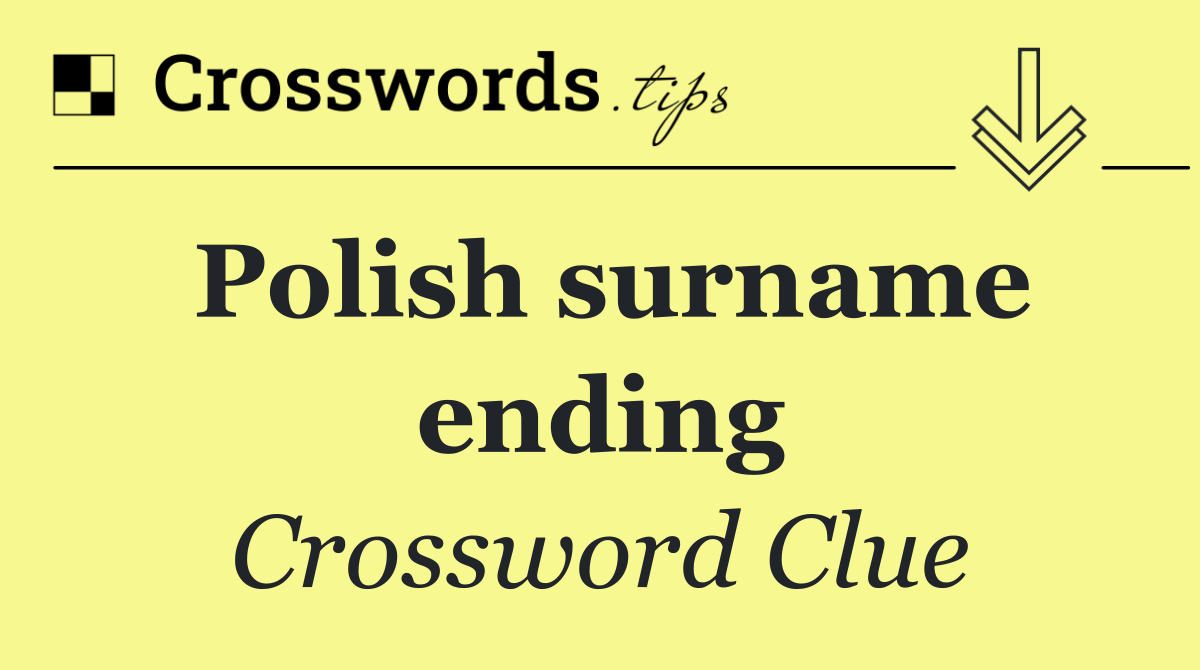 Polish surname ending