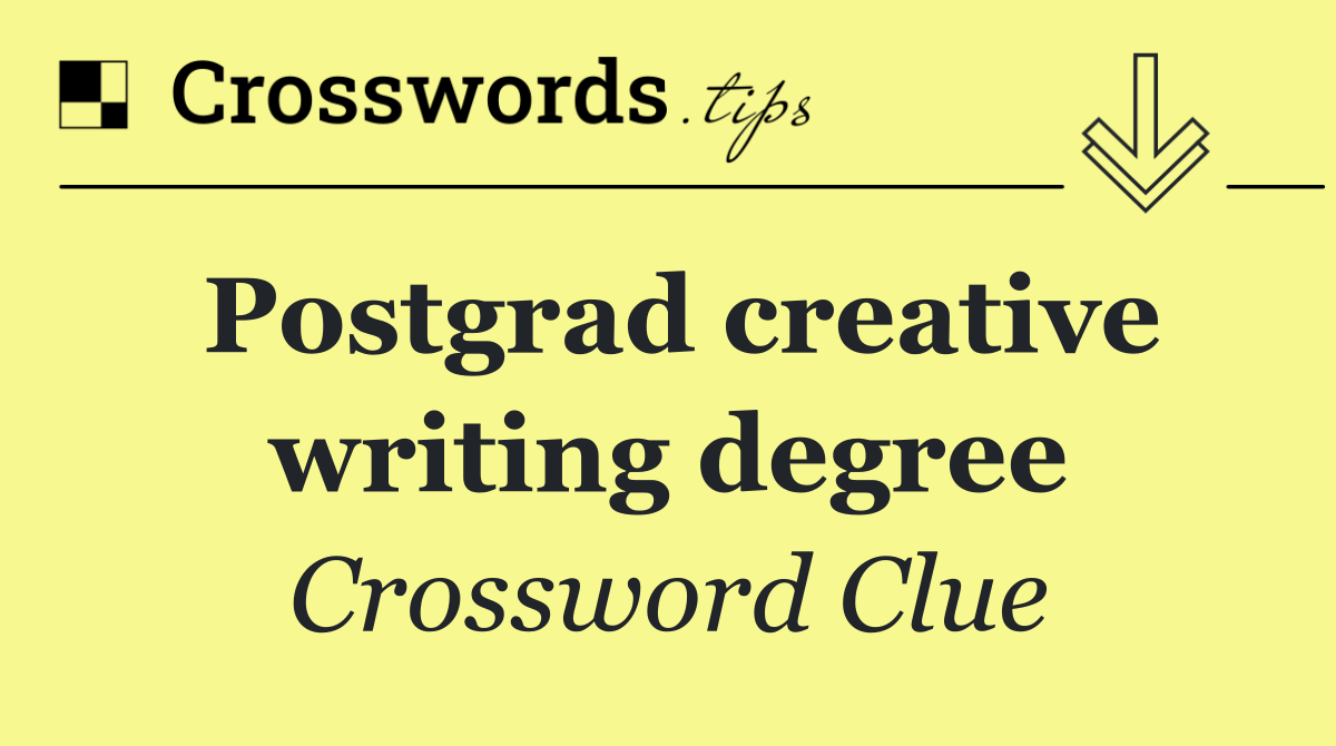 Postgrad creative writing degree
