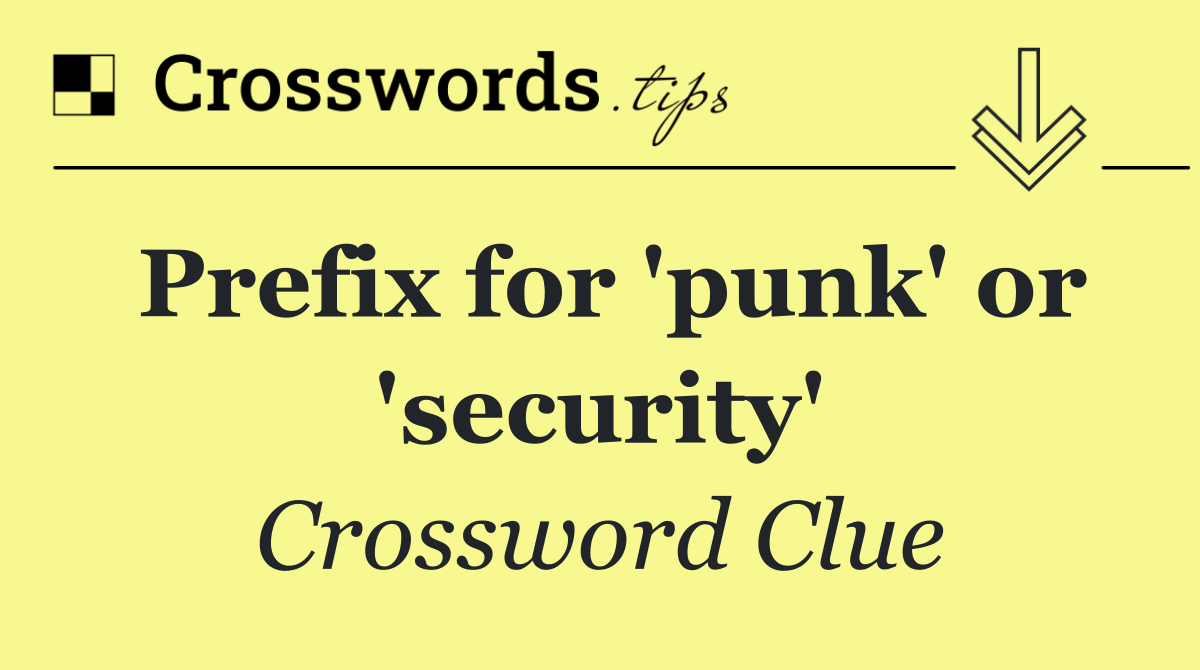 Prefix for 'punk' or 'security'
