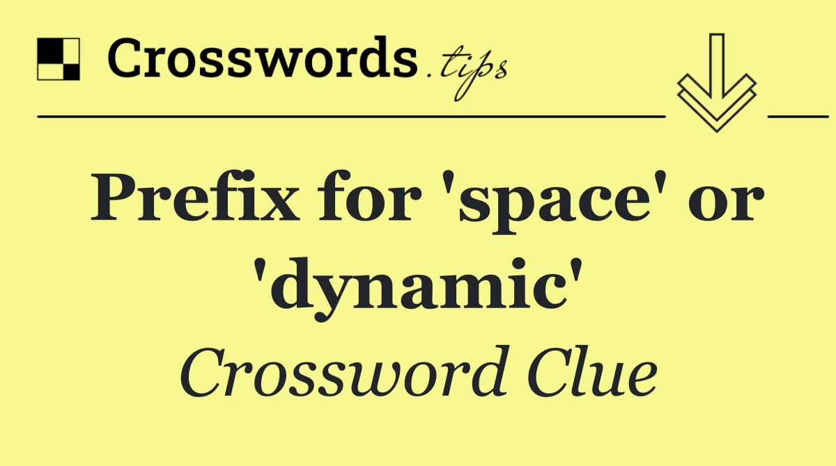Prefix for 'space' or 'dynamic'