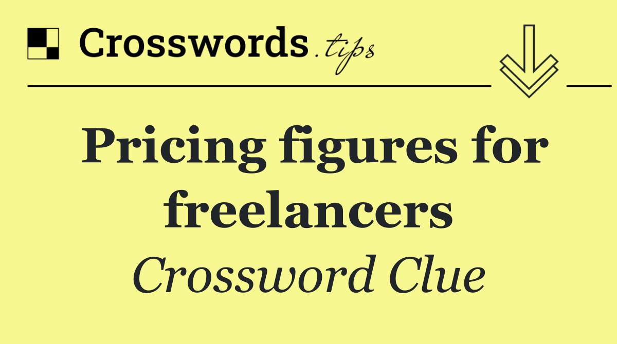 Pricing figures for freelancers