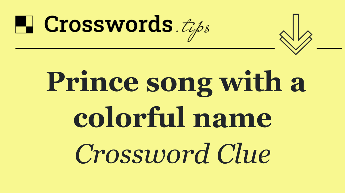 Prince song with a colorful name