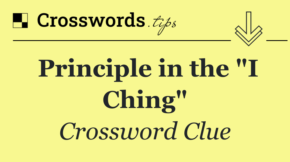 Principle in the "I Ching"