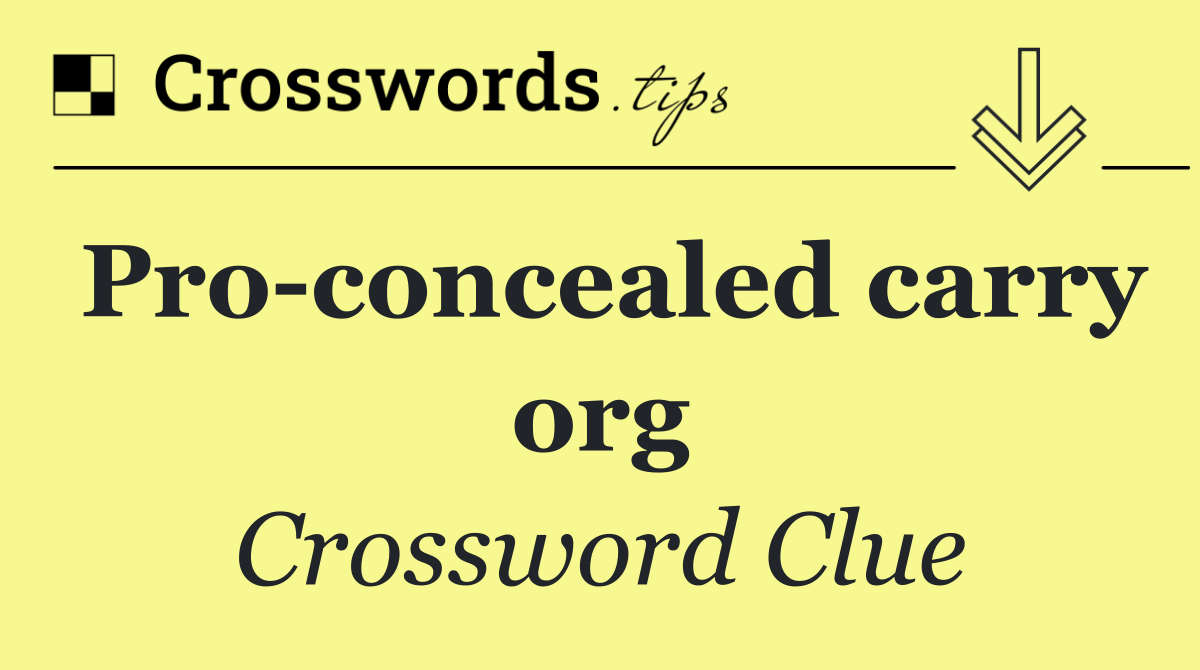 Pro concealed carry org