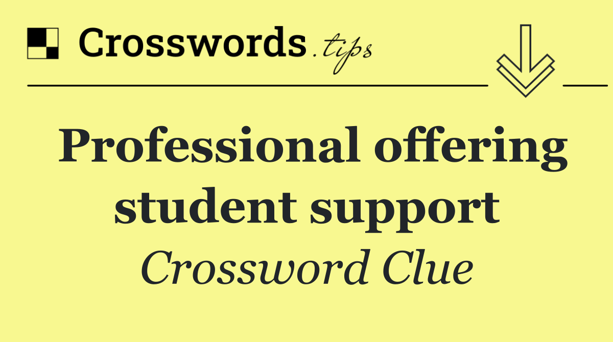 Professional offering student support