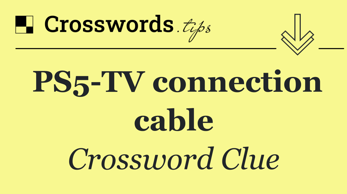 PS5 TV connection cable