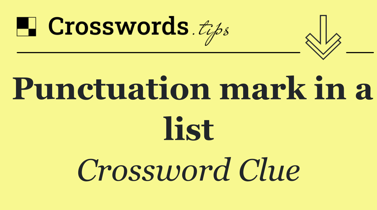 Punctuation mark in a list