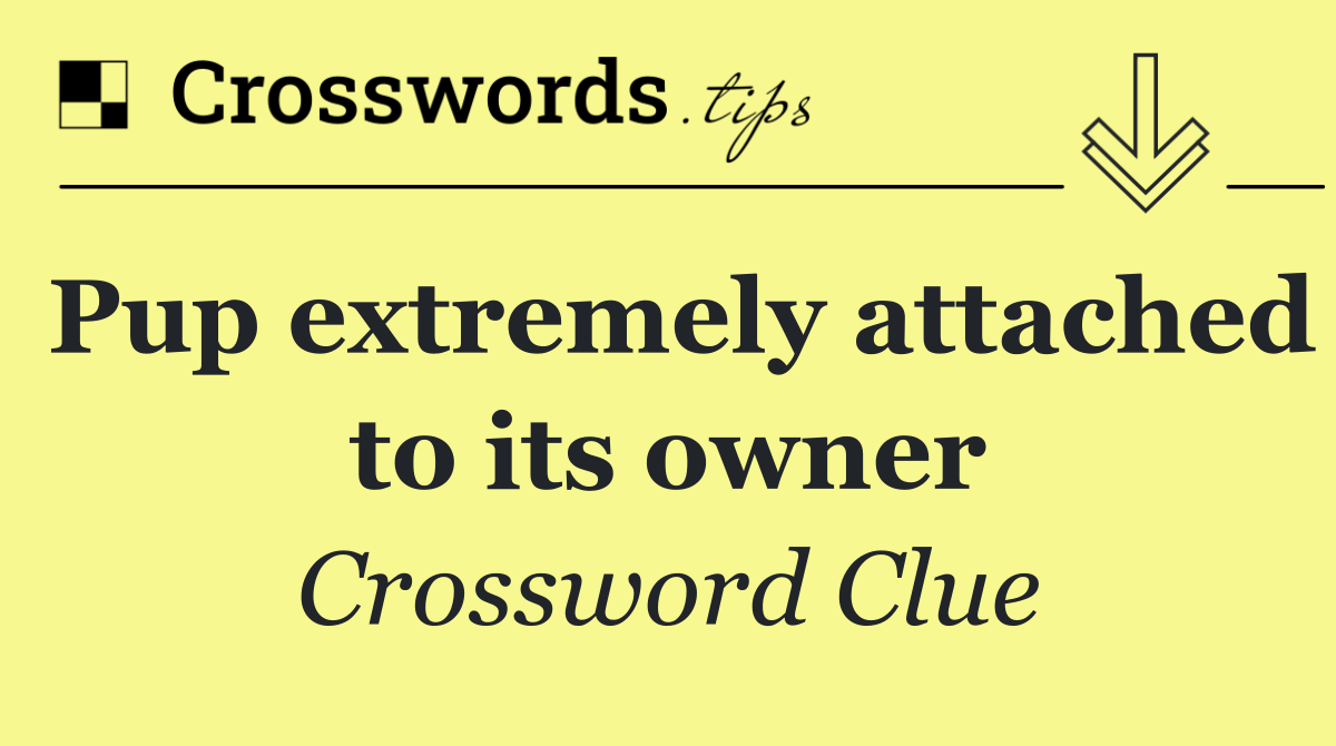 Pup extremely attached to its owner