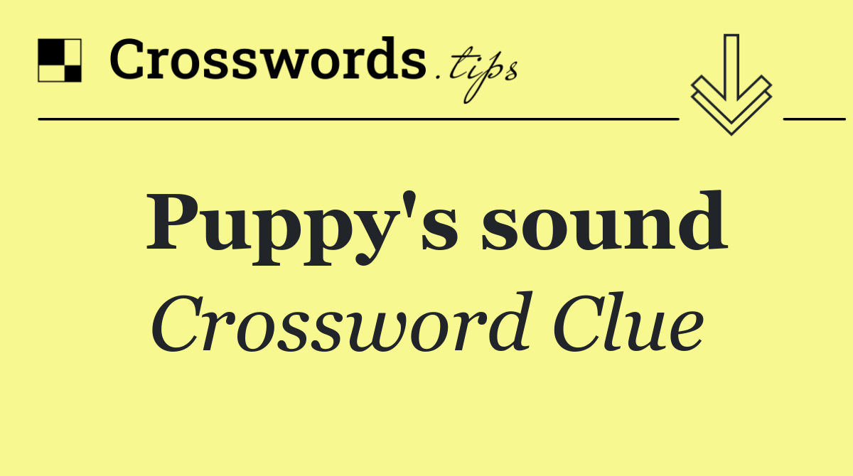 Puppy's sound