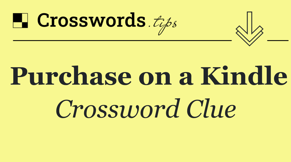 Purchase on a Kindle