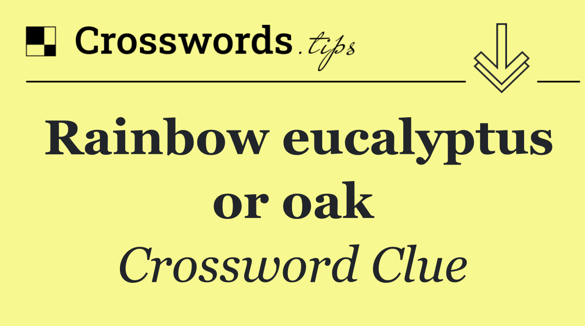 Rainbow eucalyptus or oak