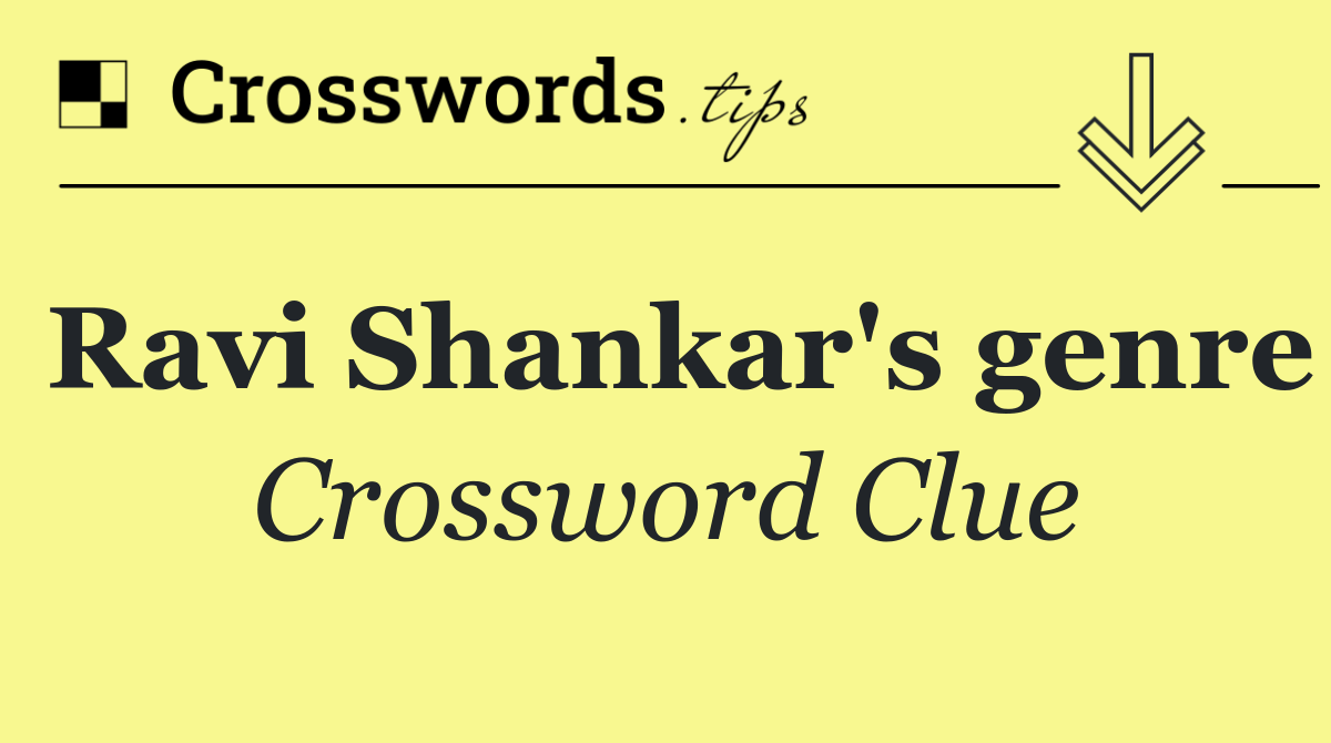 Ravi Shankar's genre