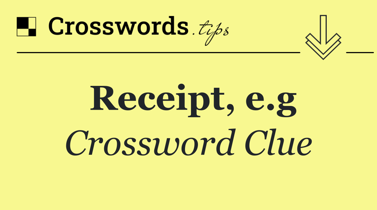 Receipt, e.g