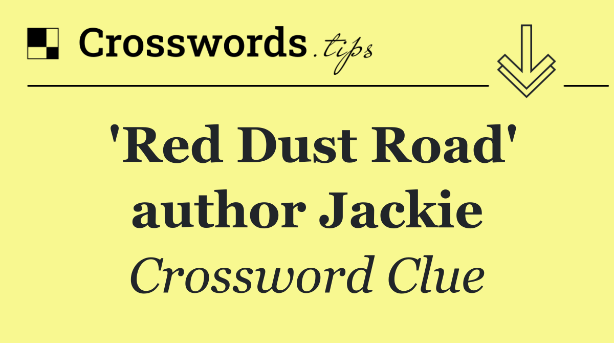 'Red Dust Road' author Jackie