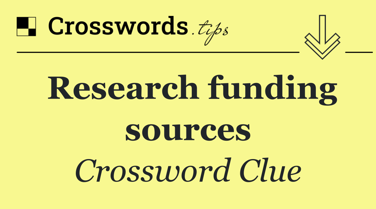 Research funding sources