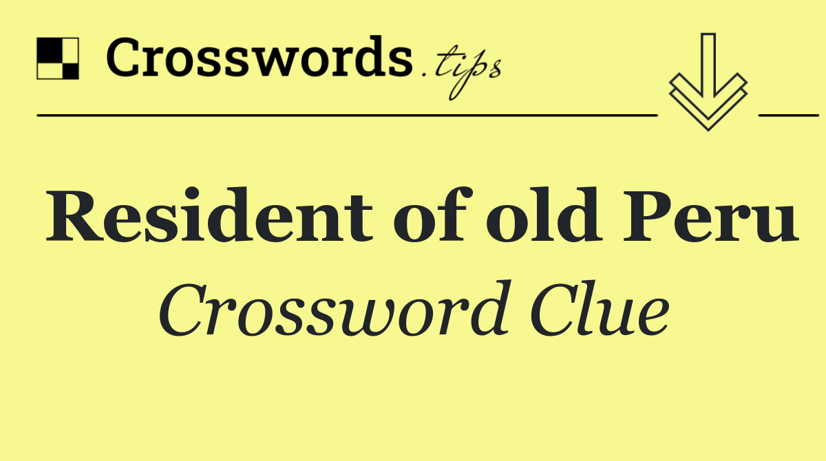 Resident of old Peru