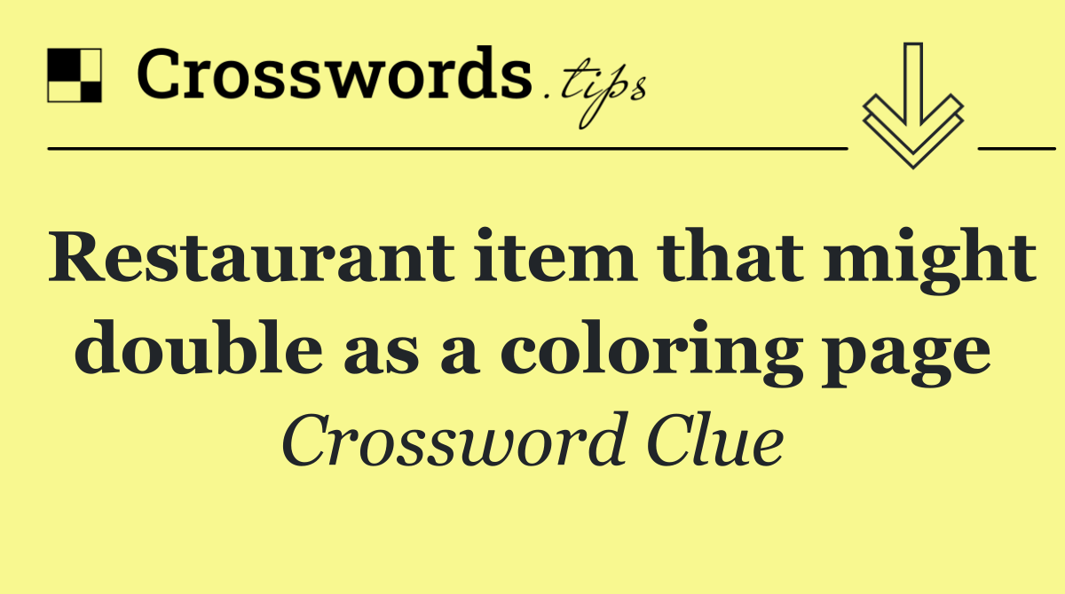 Restaurant item that might double as a coloring page