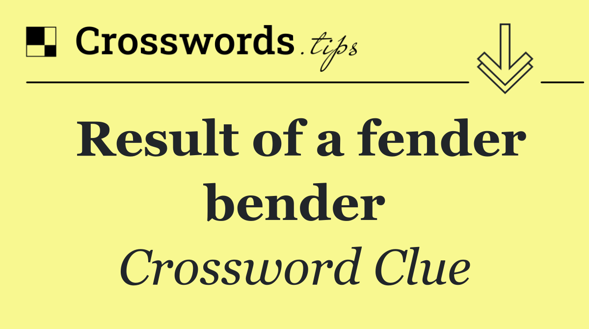 Result of a fender bender