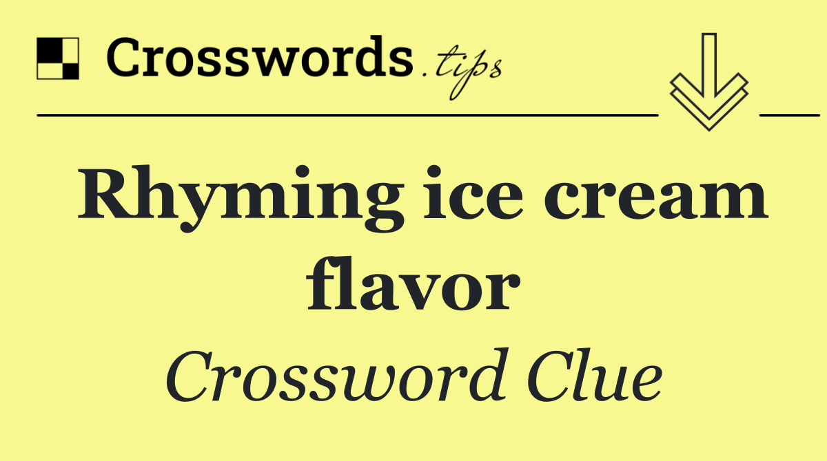 Rhyming ice cream flavor