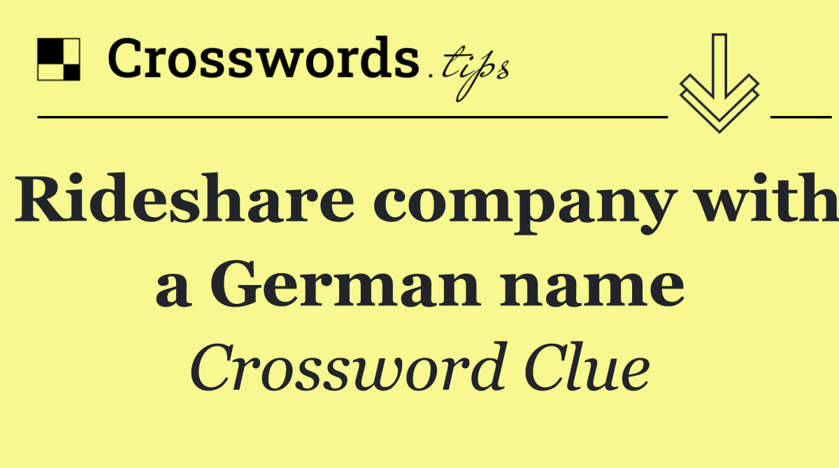 Rideshare company with a German name