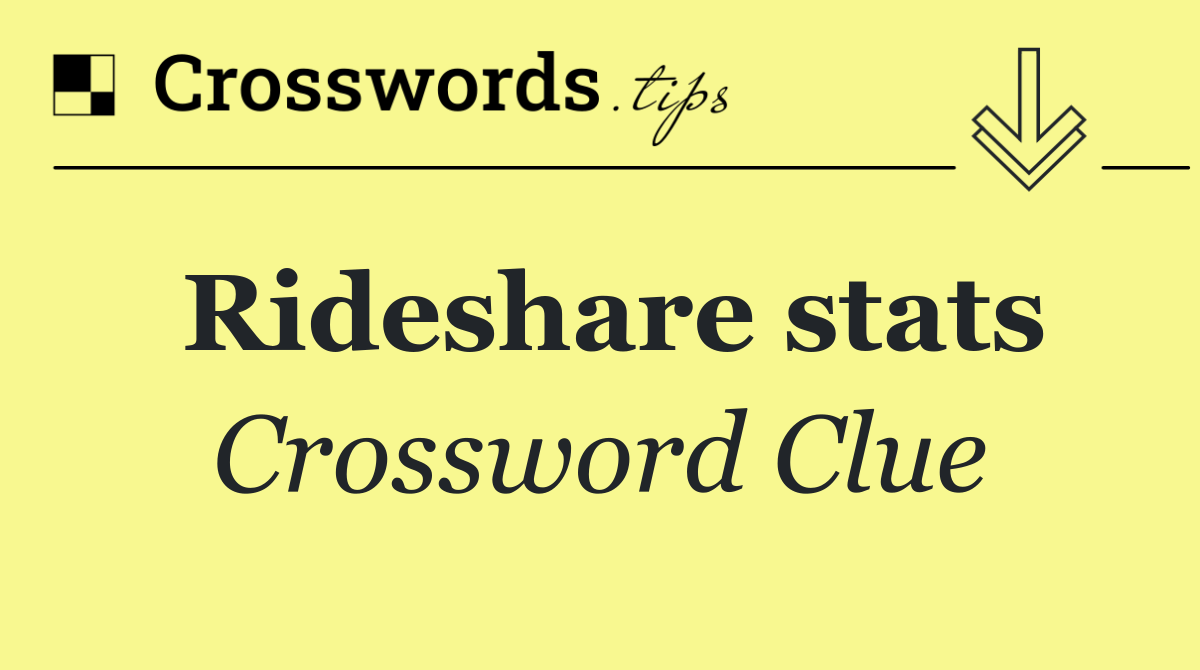 Rideshare stats